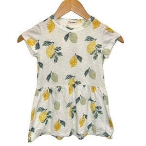 Marine Layer Mini Lemon Lime Print Supima Cotton Blend Short Sleeve Dress Size 2